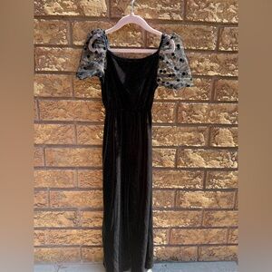 ▪️George‎ Velour Sheer Balloon Sleeve Jumpsuit